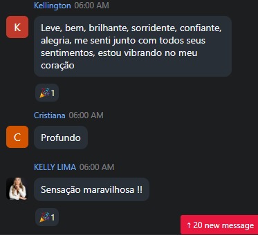 Depoimentos sobre sensação maravilhosa e vibração