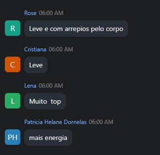 Depoimentos sobre leveza e mais energia